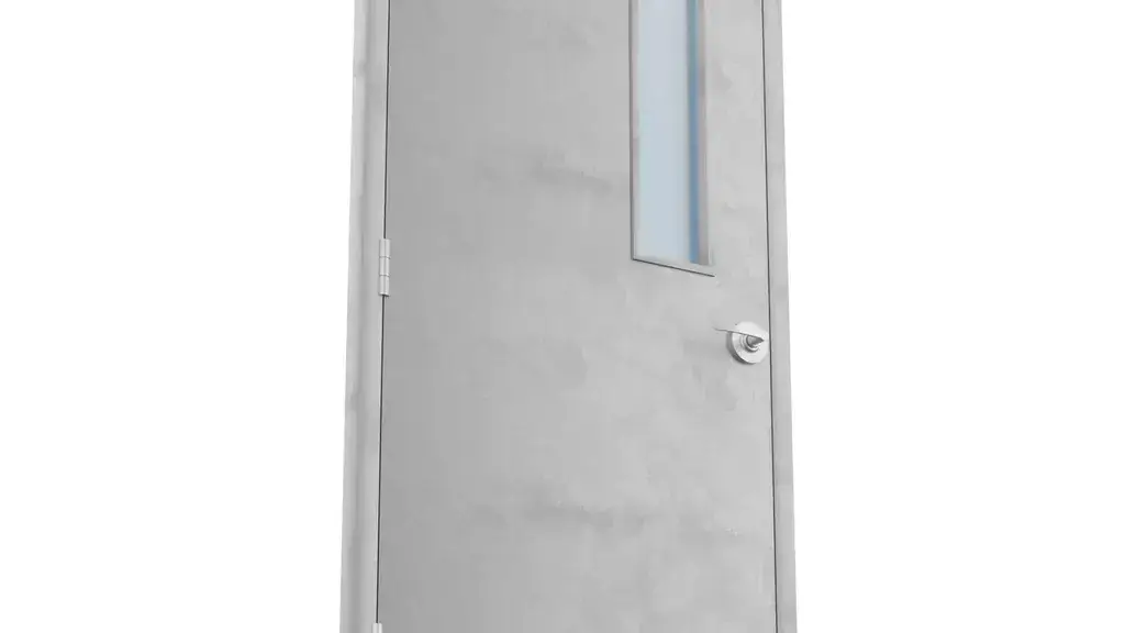 Fire-rated steel door with vision lite glass kit installed in NYC commercial building